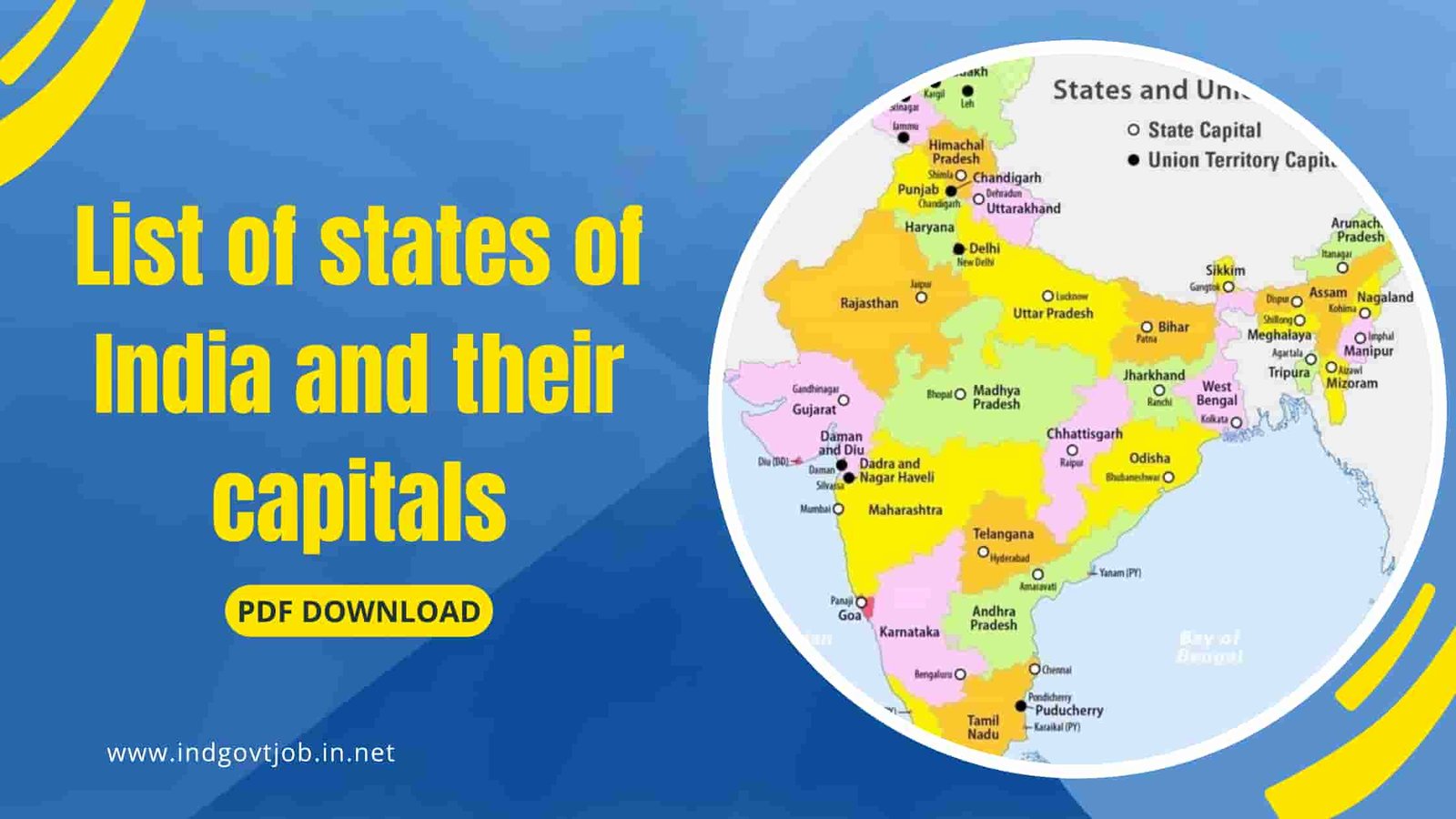 list of states of india and their capitals pdf